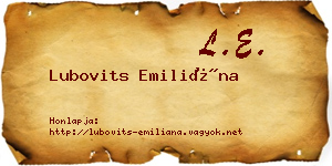 Lubovits Emiliána névjegykártya